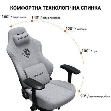 Крісло для геймерів Anda Seat Phantom 3 Pro Size L Dark Gray Linen Fabric (AD18YC-06-GB-F) [618540]