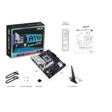 Материнcька плата ASUS B760M-AYW WIFI-SI s1700 B760 2xDDR5 M.2 HDMI Wi-Fi BT mATX White BOX WITH ACCESSORY (90MB1FK0-M0UBY0) [113103]