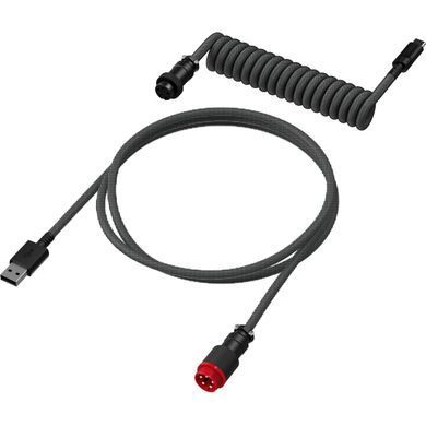 Кабель заряджання/синхронізації HyperX USB-A > USB-C, спіральний, 1.37м, сіро-чорний (6J679AA) [108569]