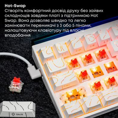 Клавіатура Ajazz NK68 Red Switch White USB-C (NK68-R-S-W) [619246]