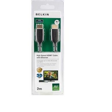 Кабель HDMI (M/M) Belkin 2м, High Speed Ethernet, чорний (F3Y021bt2M) [108762]