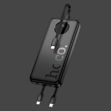Зовнішній акумулятор HOCO J132 Sabio fully compatible power bank with 3 cables (10000mAh) Black (6942007632577) [806633]