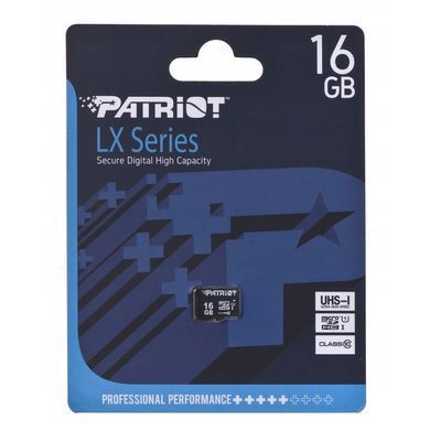 Карта пам'яті microSDHC (UHS-1) Patriot LX Series 16Gb class 10 (PSF16GMDC10) [803644]