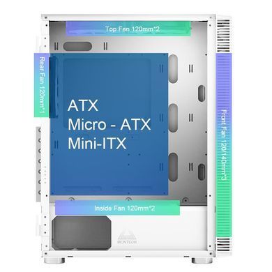 Корпус ATX W/O PSU MONTECH (X3 GLASS (W)) [501636]