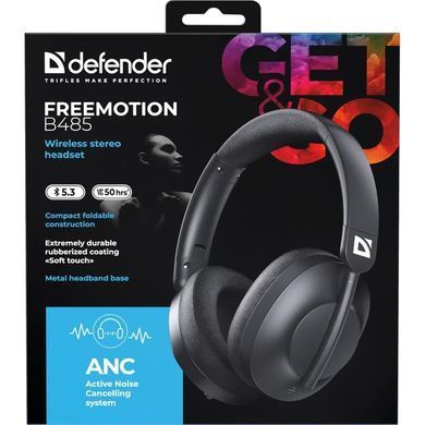 Гарнітура Defender FreeMotion B485 Bluetooth, ANC, чорна (63485) [403156]