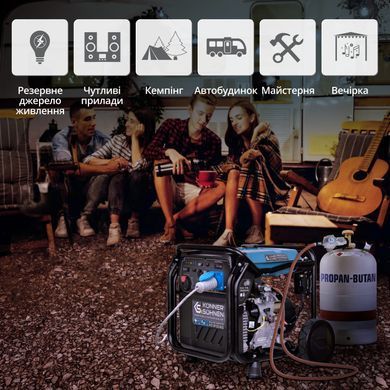 Генератор газобензиновий інверторний Konner&Sohnen KS 8100iEG 1/3, LPG 230/4000В, 8-8.5кВт, електростартер, 68кг (KS8100IEG1/3) [114592]