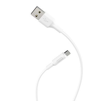 Кабель HOCO X25 USB to Micro 2A, 1m, PVC, PVC connectors, White (6957531080138) [802402]