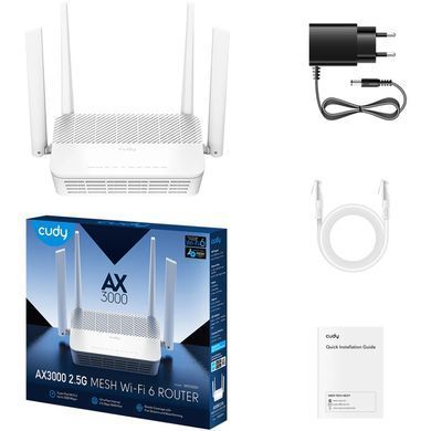 Маршрутизатор Cudy, AX3000 2.5G Wi-Fi 6 Mesh Router (WR3000H) [403403]