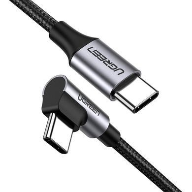 Кабель USB 2.0 Type-C M-M, 3 м, 90&deg;, 60W Чорний, US255 UGREEN (80714) [402396]