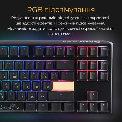 Клавіатура Ducky One 3 TKL Cherry MX Blue RGB UA USB Black (DKON2187ST-CUAPXCLAWSC1) [614118]