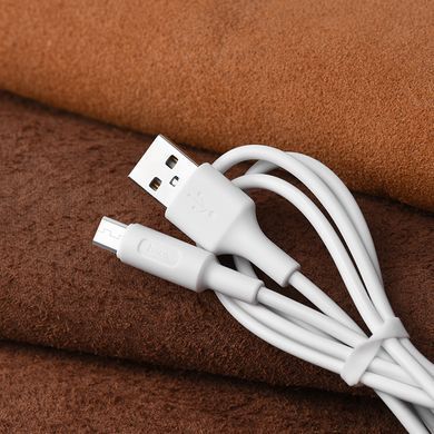 Кабель HOCO X25 USB to Micro 2A, 1m, PVC, PVC connectors, White (6957531080138) [802402]
