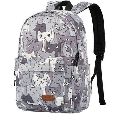 Рюкзак 2Е, TeensPack Cats, сірий (2E-BPT6114GC) [103207]