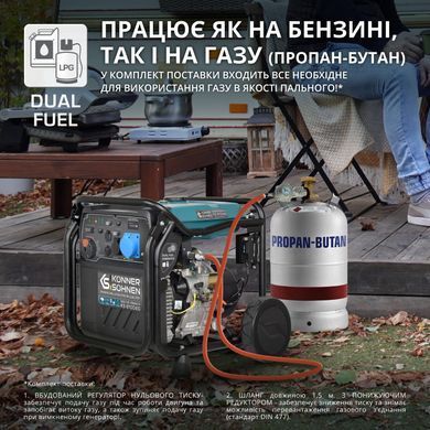 Генератор газобензиновий інверторний Konner&Sohnen KS 8100iEG 1/3, LPG 230/4000В, 8-8.5кВт, електростартер, 68кг (KS8100IEG1/3) [114592]