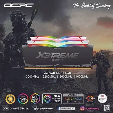 DDR4 16Gb 4000MHz (2*8Gb) OCPC X3 RGB Black Label, Kit (MMX3A2K16GD440C19BL) [401084]