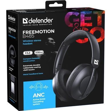 Гарнітура Defender FreeMotion B485 Bluetooth, ANC, чорна (63485) [403156]