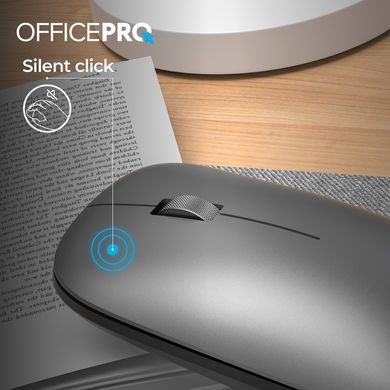 Миша бездротова OfficePro Silent Click Wireless Gray (M225G) [618083]