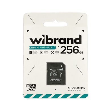 Карта пам'яті microSDXC (UHS-1 U3) Wibrand 256Gb class 10 (adapter SD) (WICDHU3/256GB-A) [805719]