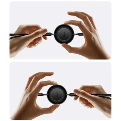Кабель Baseus Bright Mirror 2 Series Retractable 3-in-1 Fast Charging Data Cable Type-C to M+L+C 100W 1.1m Black (CAMJ010201) [802605]