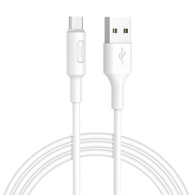 Кабель HOCO X25 USB to Micro 2A, 1m, PVC, PVC connectors, White (6957531080138) [802402]