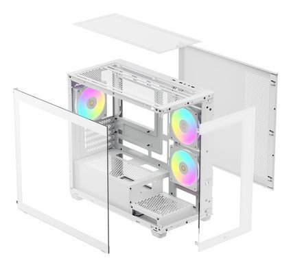 Корпус для комп'ютера MATX W/O PSU GAMMA C52 WH ARGB OCYPUS (GAMMA-C52-WHD300XX-GL) [502871]