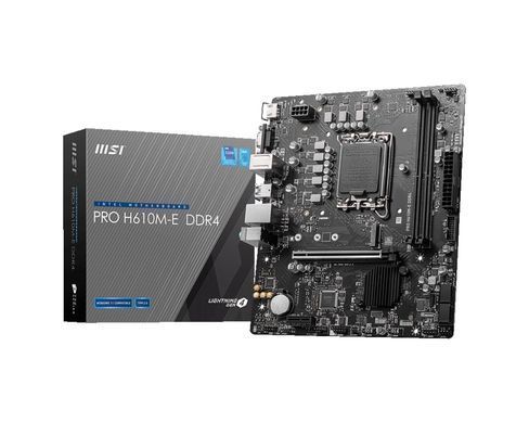 Материнcька плата MSI PRO H610M-E DDR4 s1700 H610 2xDDR4 M.2 HDMI DSub mATX (911-7D48-066) [109198]