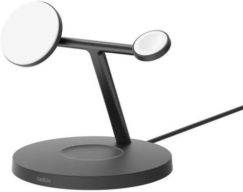 Зарядний пристрій бездротовий Belkin 3в1 Magnetic Pad Qi2 15Вт, чорний (WIZ032KQBK) [109039]