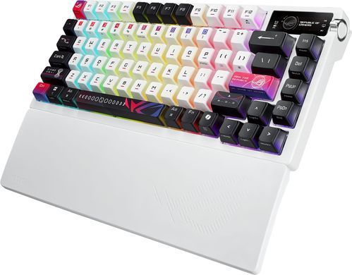Клавіатура механічна ASUS ROG Azoth X 81key, NX Snow, USB-A/WL/BT, EN, RGB, білий (90MP044F-BKUA30) [110349]