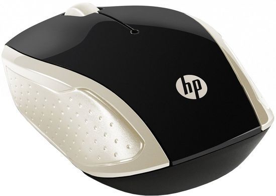 Мишка бездротова HP 200 Silk Gold Wireless Mouse, 3 кн., 1000 dpi, чорно-золотиста (2HU83AA) [401126]
