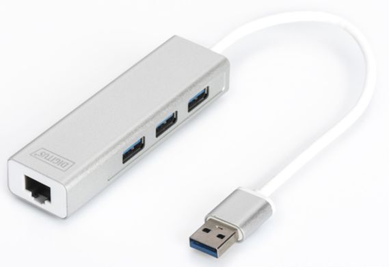 Хаб DIGITUS USB-A > 3xUSB-A/RJ45 (DA-70250-1) [108790]