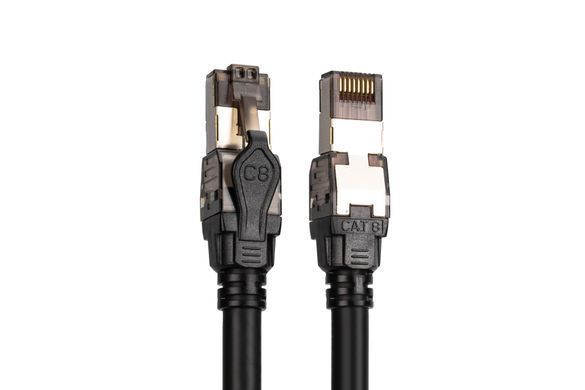 Патч-корд DIGITUS CAT 8.1 S-FTP, 0.5м, AWG 24/7, LSZH, чорний (DK-1843-005) [114132]