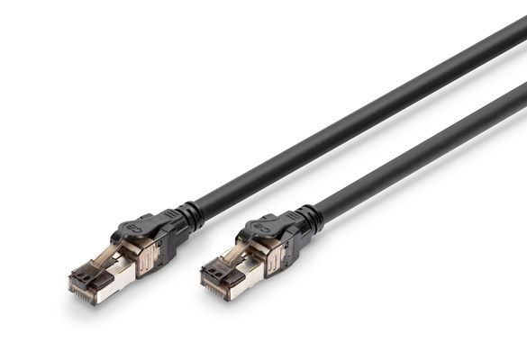 Патч-корд DIGITUS CAT 8.1 S-FTP, 0.5м, AWG 24/7, LSZH, чорний (DK-1843-005) [114132]