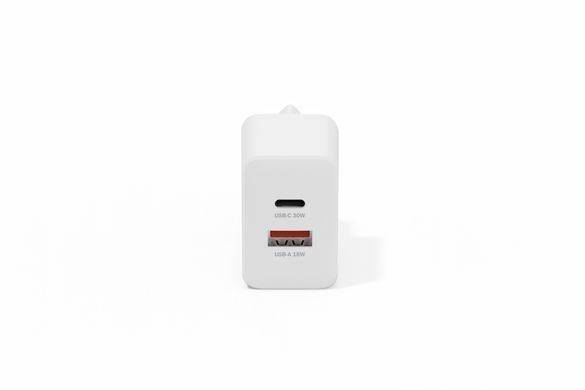 Зарядний пристрій DIGITUS GaN 1хUSB-C, 1хUSB-A, 30W (DA-10301) [113496]