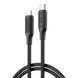 Кабель XO USB Type-C - USB Type-C (M/M), 3А, 60W, 1.2 м, Black (NB-Q265B-CC.black) [609408], фото 1