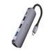 USB-хаб HOCO HB27 Type-C multi-function converter(HDTV+USB3.0+USB2.0*2+PD) Metal Gray (6931474769329) [805380], фото 3