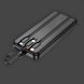 Зовнішній акумулятор HOCO J132 Sabio fully compatible power bank with 3 cables (10000mAh) Black (6942007632577) [806633], фото 3