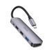 USB-хаб HOCO HB27 Type-C multi-function converter(HDTV+USB3.0+USB2.0*2+PD) Metal Gray (6931474769329) [805380], фото 1