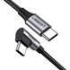 Кабель USB 2.0 Type-C M-M, 3 м, 90&deg;, 60W Чорний, US255 UGREEN (80714) [402396], фото 2