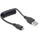 Кабель Cablexpert USB - micro USB V 2.0 (M/M), 0.6 м, спіральний (CC-mUSB2C-AMBM-0.6M) [603582], фото 1