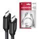 Кабель AXAGON USB-C-USB-C 3.2 Gen 1, 1m, PD 60W, 3A, чорний (BUCM3-CM10AB) [504206], фото 7