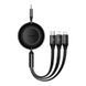 Кабель Baseus Bright Mirror 2 Series Retractable 3-in-1 Fast Charging Data Cable Type-C to M+L+C 100W 1.1m Black (CAMJ010201) [802605], фото 1