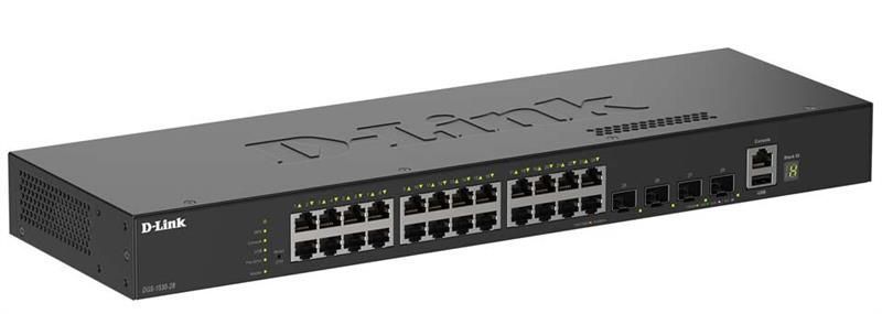 Комутатор D-Link 24xGE, 4xSFP+ Керований. L2+ (DGS-1530-28) [108037]