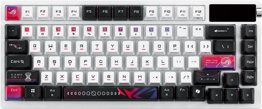 Клавіатура механічна ASUS ROG Azoth X 81key, NX Snow, USB-A/WL/BT, EN, RGB, білий (90MP044F-BKUA30) [110349]
