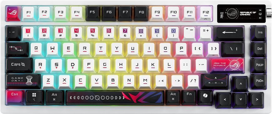 Клавіатура механічна ASUS ROG Azoth X 81key, NX Snow, USB-A/WL/BT, EN, RGB, білий (90MP044F-BKUA30) [110349]