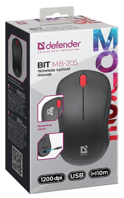 Миша Defender Bit MB-205 Wireless BLACK (52205) [200852]