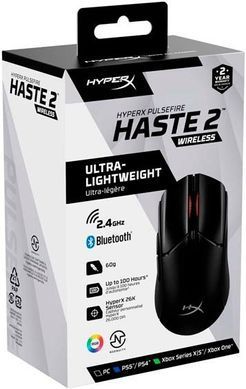 Миша HyperX Pulsefire Haste 2, RGB, USB-A/WL/BT, чорний (6N0B0AA) [104049]
