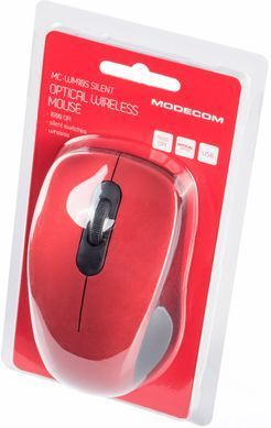 Мишка Modecom MC-WM10S, бездротова, 3кн., 1600dpi, Silent, червона (M-MC-WM10S-500) [401160]