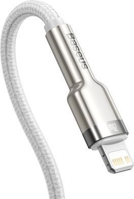 Кабель Baseus Cafule Metal USB-C - Lightning (M/M), 1 м White (6953156202078) [604224]