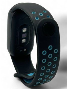 Ремінець BeCover Vents Style для Xiaomi Mi Smart Band 9 Black Blue (711982) [604993]