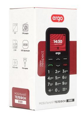 Мобiльний телефон Ergo R181 Dual Sim Black (R181 Black) [600299]