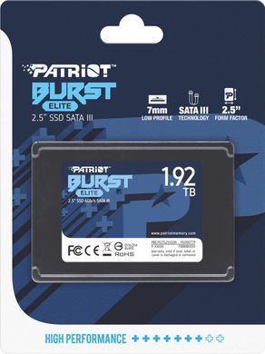 Накопичувач SSD 1.92TB Patriot Burst Elite 2.5" SATAIII TLC (PBE192TS25SSDR) [611664]